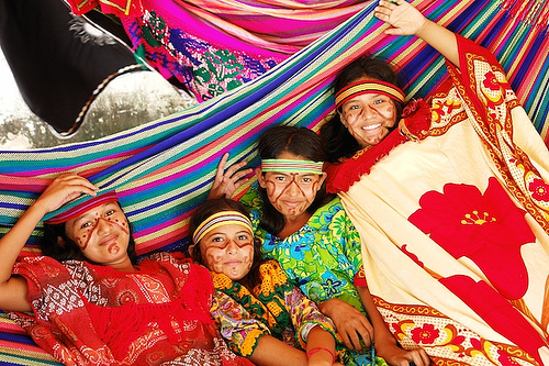 Nukak-Makú girls in hammock